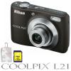 Nikon coolpix l21 maro kit inclusiv geanta + 2gb
