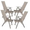 Brema Adria, Set 4 scaune pliante cu cadru din aluminiu, culoare mocca