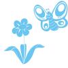 Sticker set fluture pe floare: