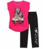 Tricou cu leggings Monster High roz/negru