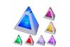 Ceas piramida cu 7 culori, alimentare baterii, functii: timp, temperatura, 8 melodii, LCD