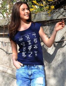 Tricou Cu Imprimeu "It's Written In The Stars" Navy