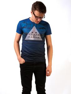 Tricou Barbatesc Cu Imprimeu "Copenhagen Night" Blue