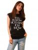 Tricou cu imprimeu "you know nothing jon snow" black