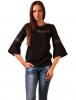 Bluza cu broderie "spring tweeds" black