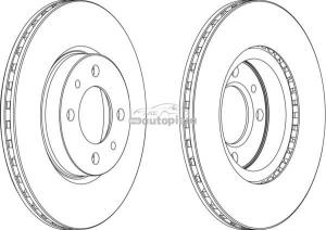 Disc frana fata ventilat Fiat Marea fabricat in perioada 09.1996 - 12.2007 FERODO