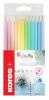 Creioane colorate 12 culori pastel Kores