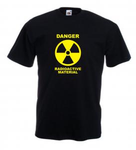 Tricou negru imprimat Radioactiv galben