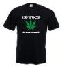 Tricou negru imprimat marijuana 4