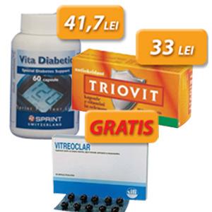 Pachet PROMO: Vita Diabetic, Triovit Luteina - Vitreoclar GRATUIT