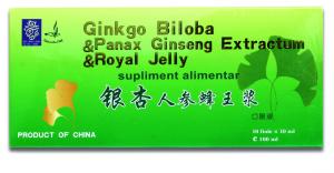 Ginkgo Biloba, Panax Ginseng, Royal Jelly  10 ml *10 fiole