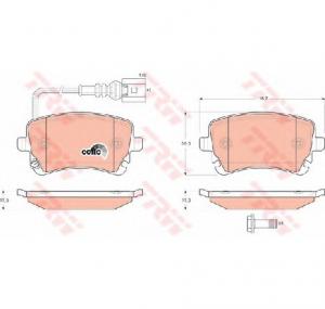 Set placute frana frana disc VW TRANSPORTER   CARAVELLE Mk V bus  7HB  7HJ  7EB  7EJ  7EF  PRODUCATOR TRW GDB1557