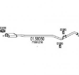 Toba esapamet intermediara RENAULT EXTRA Van  F40  G40  PRODUCATOR MTS 01 58050