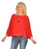 Bluza rosie voal cu maneca fluture 8702R