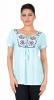 Bluza bleu cu broderie 9057b