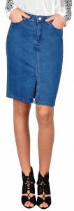 Fusta casual bleumarin scurta denim W3017