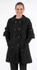 Palton dama cu maneci tricotate H 6293 negru