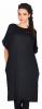 Rochie casual neagra cu mansete maneci 61039NG