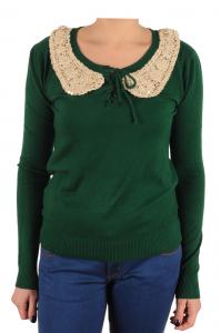 Pulover tricotat verde inchis 88162VI