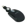 Mouse Delux optic mini (notebook), scroll, retractable cable, PS2+USB, black, DLM-361B