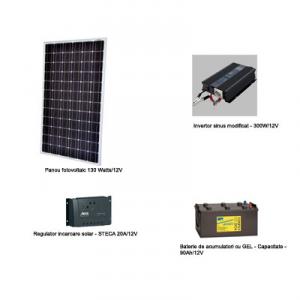 Sistem fotovoltaic de 520Wh/zi ( 300W putere instantaee invertor