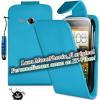 Promotie: Husa flip light blue din piele pentru telefon Htc Desire C