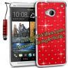 Promotie: Husa red cu diamante - Htc One X M7