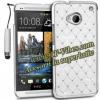 Promotie: Husa white cu diamante - Htc One X M7